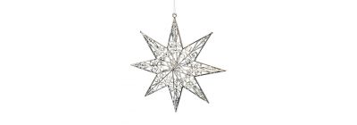 Figura colgante estrella navideña plateado