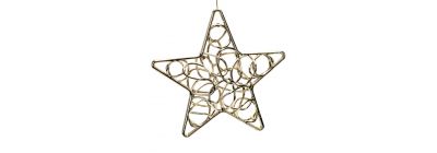 Figura colgante navideña estrella dorado