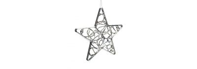Figura colgante estrella navideña plateado