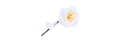 Flor artificial navideña crema