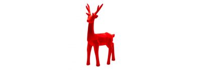 Figura reno navideño con relieve rojo