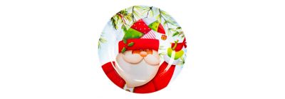 Plato navideño Santa multicolor