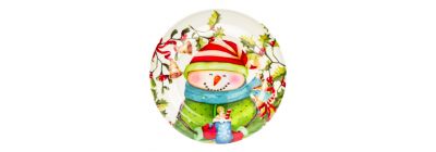 Plato estampado muñeco nieve