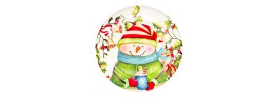 Plato estampado muñeco nieve