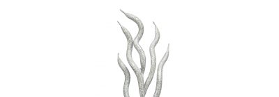 Rama espiral escarchada plateada