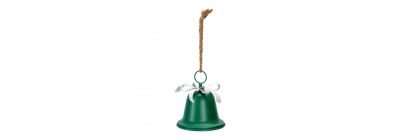 Campana metálica verde y blanca