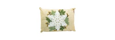 Cojín navideño bordado beige