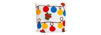 Cojín navideño bordado luces