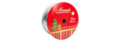 Cinta navideña verde relieve