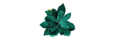 Flor navideña afelpada verde