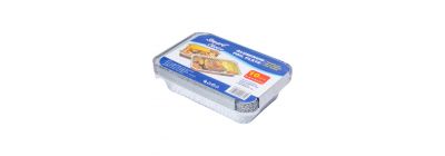 Bandeja aluminio con tapa plateado