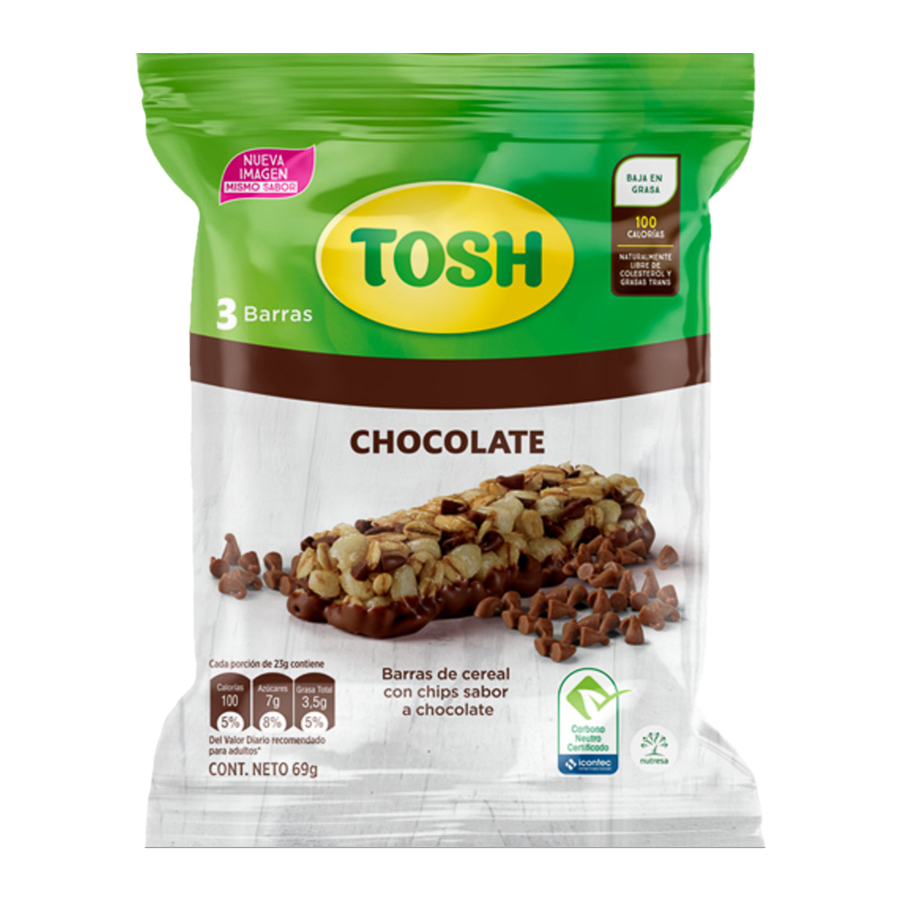 Barra de cereal chocolate Tosh 3 und 23g