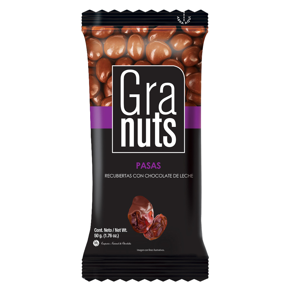 Chocolate Granuts pasas 50g