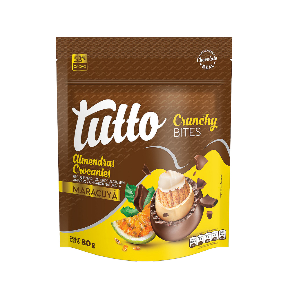 Bombón chocolate crunchy bites maracuyá bolsa 80g