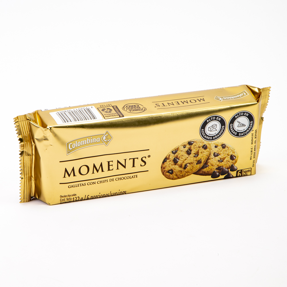 Galleta Colombina moments chips 