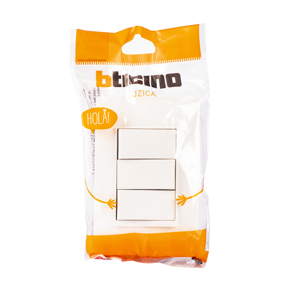 Apagador luzica triple 15a blanco