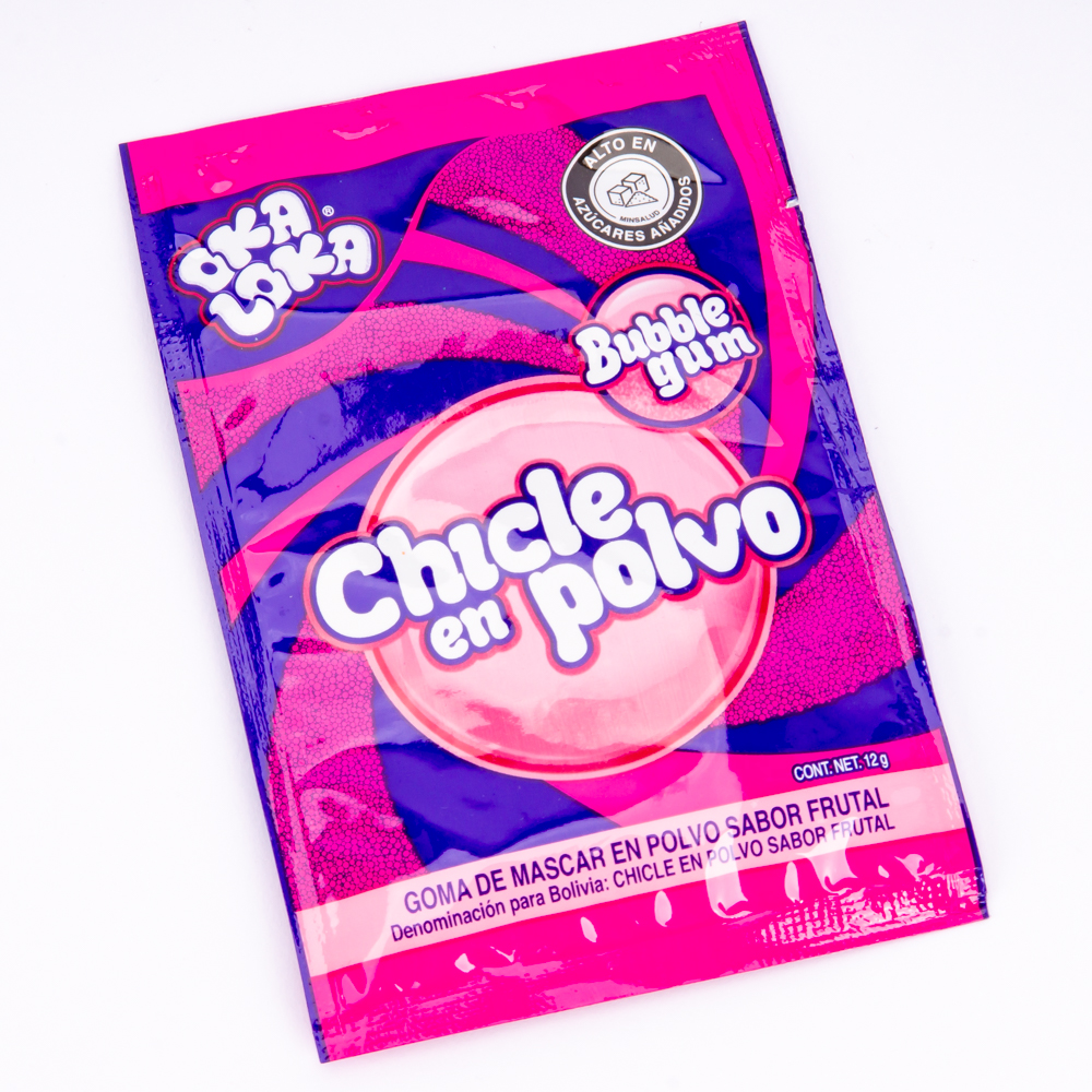 Goma de mascar polvo Oka Loka frutas