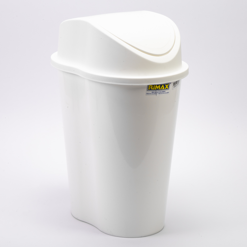 Papelera tapa vaiven 10l blanco