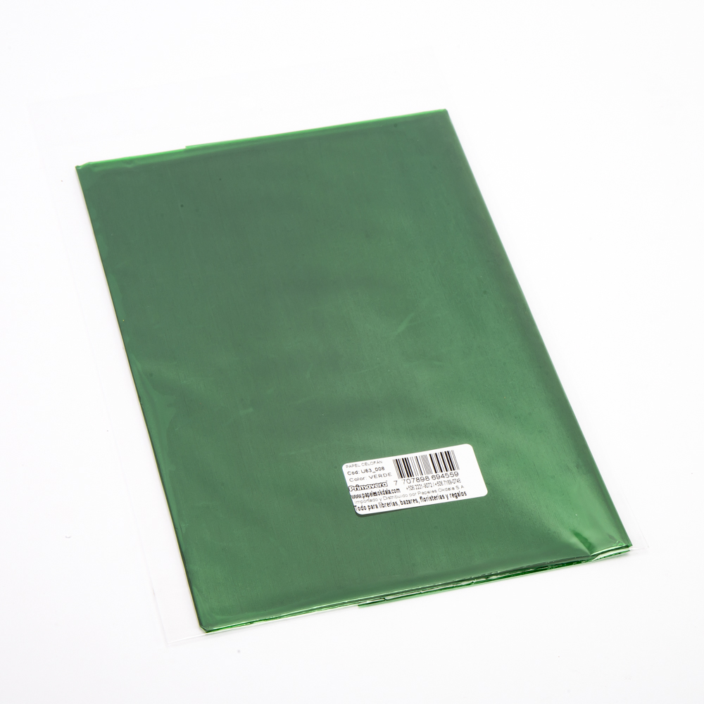 Papel celofán color verde