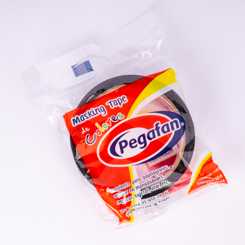 Masking tape Pegafan negro 24mmx18m