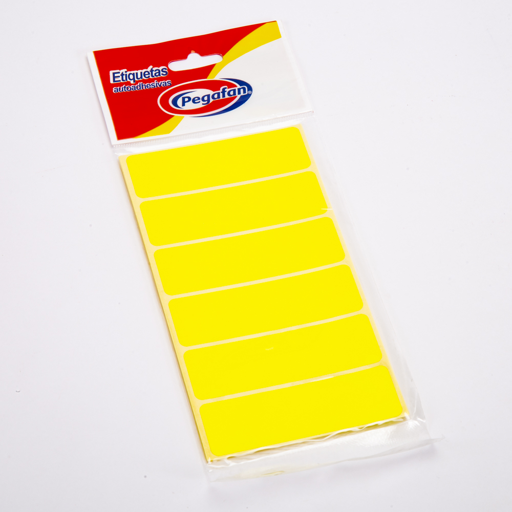 Etiqueta Pegafan amarillo 23x76m