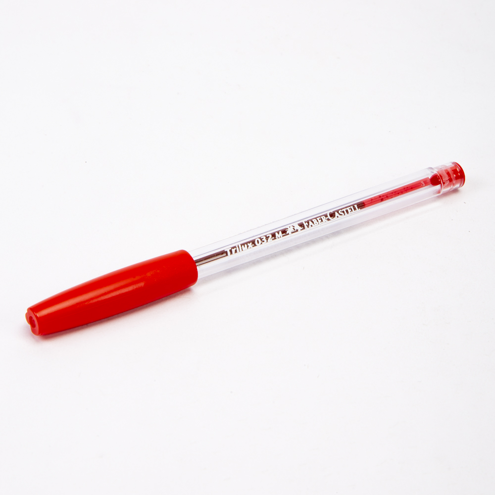 Lapicero trilux Faber Castell 032 rojo caja 12und