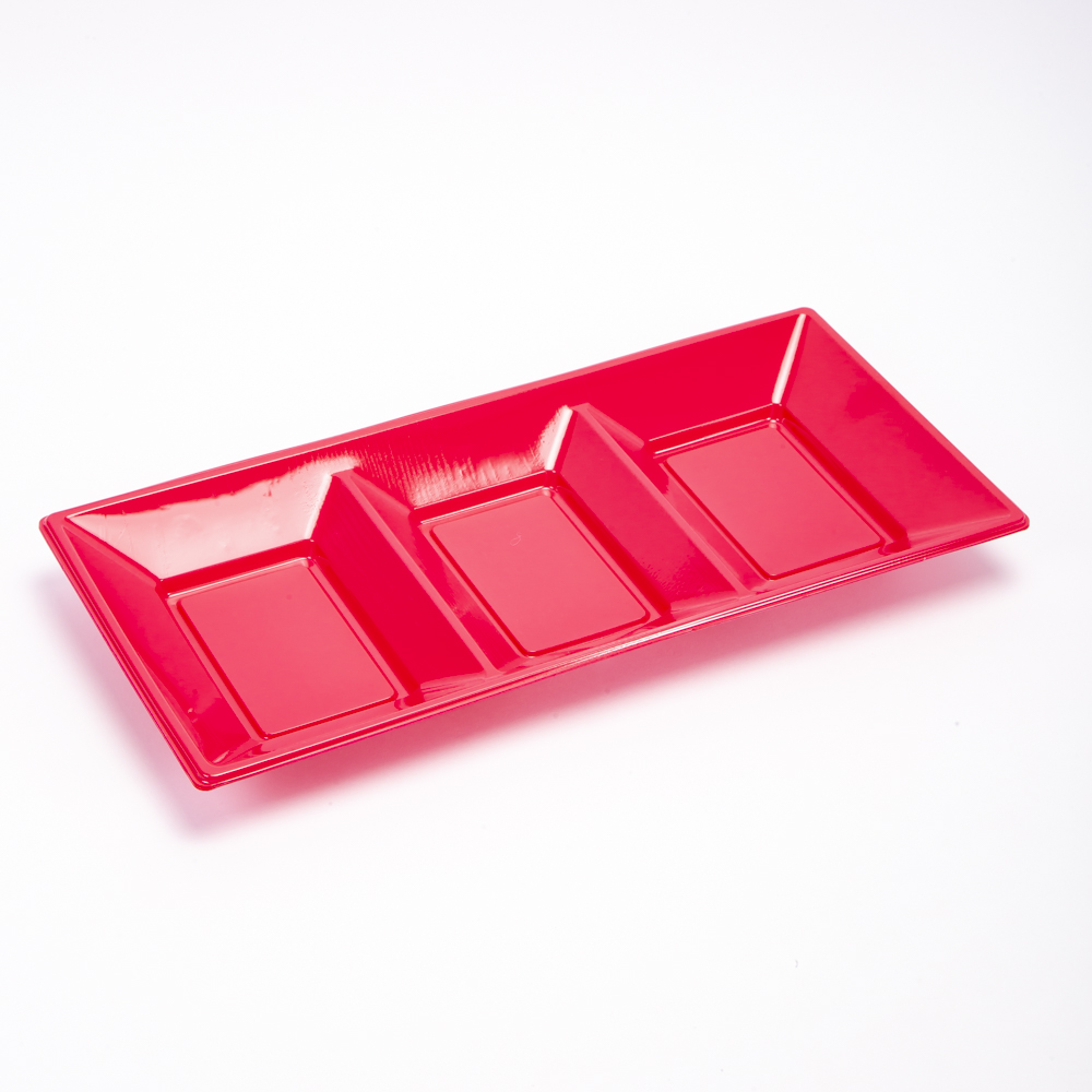 Bandeja plástica Jappy rectangular 3 divisiones 3und
