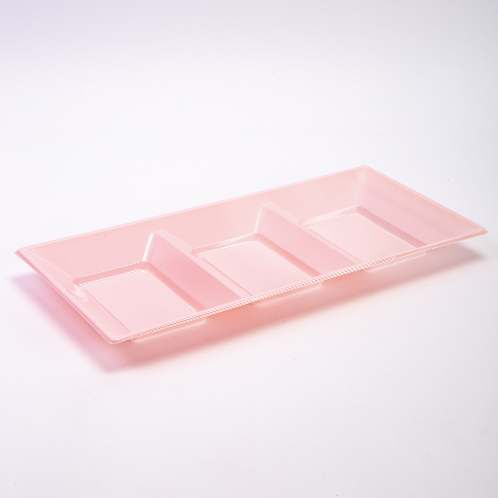 Bandeja plástica rectangular 3d 3und rosado