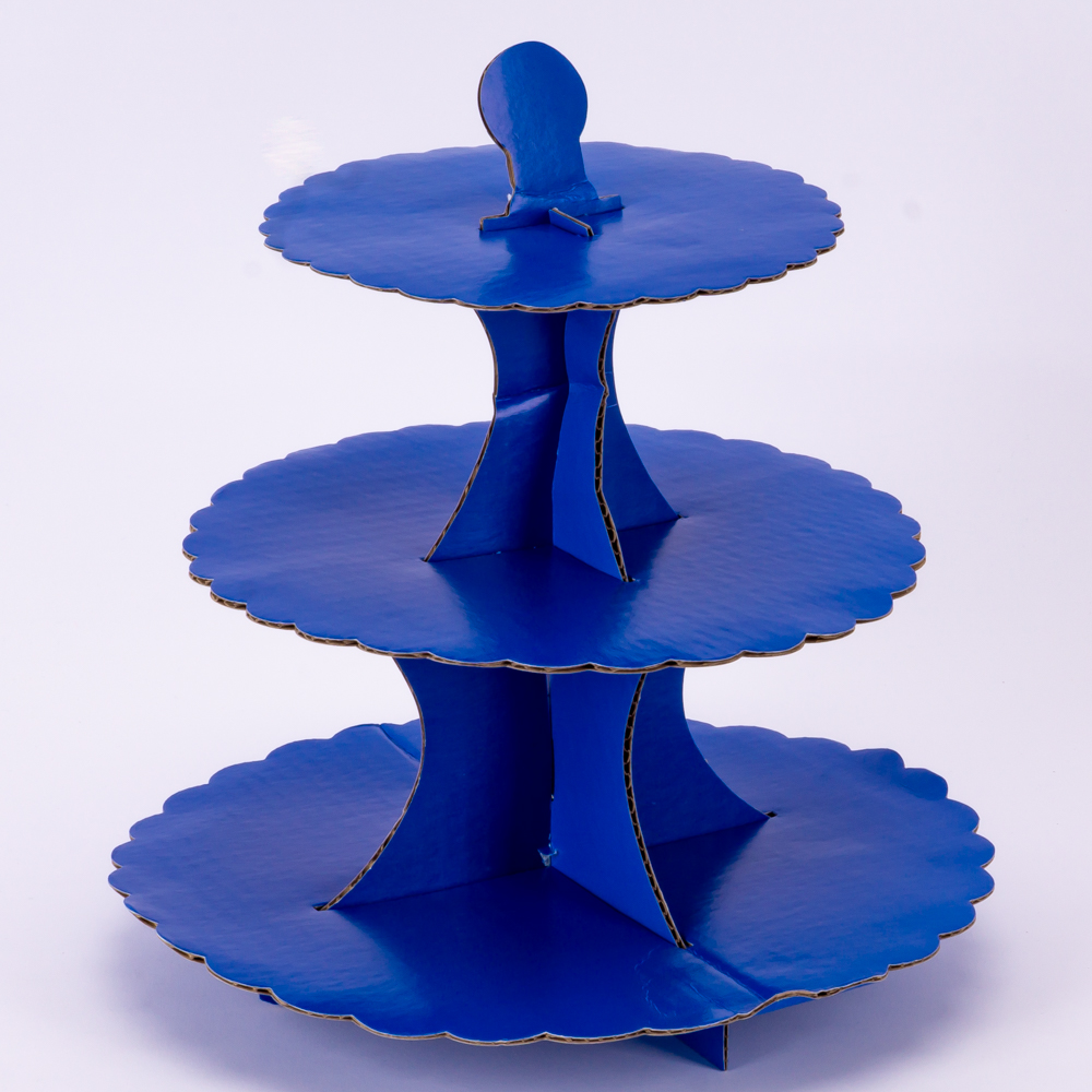 Porta cupcakes cartón liso azul