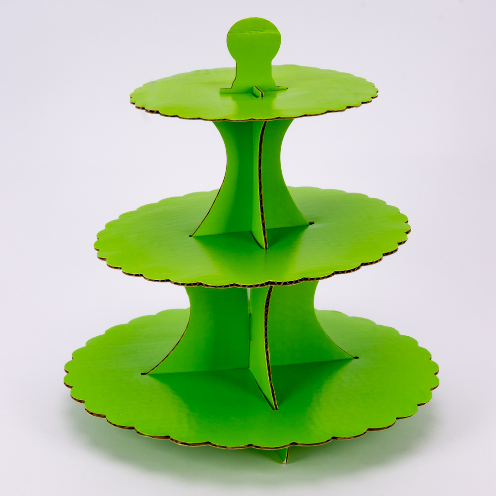 Porta cupcakes cartón liso verde limón