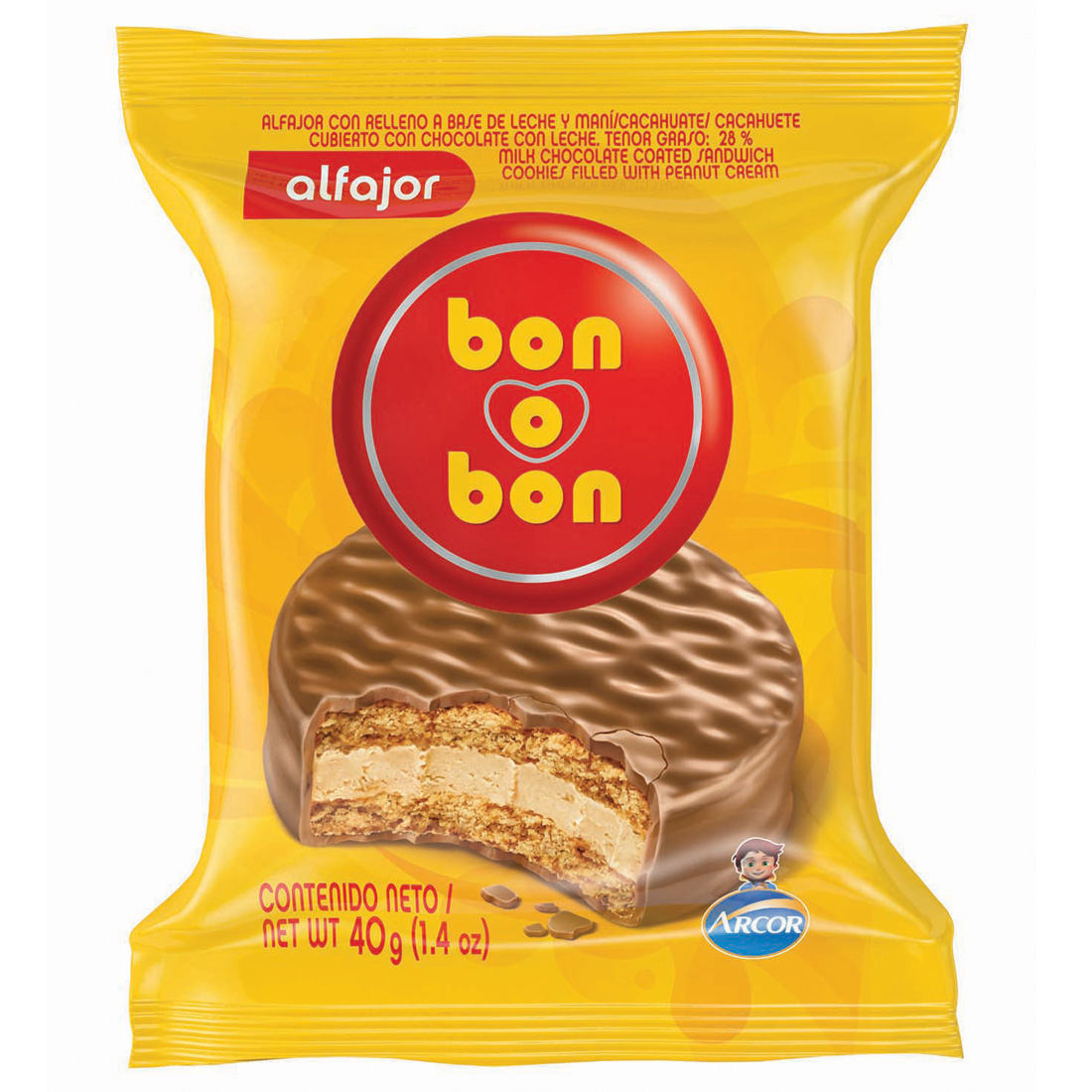 Alfajor Alcor Bob Alfajor Maní 