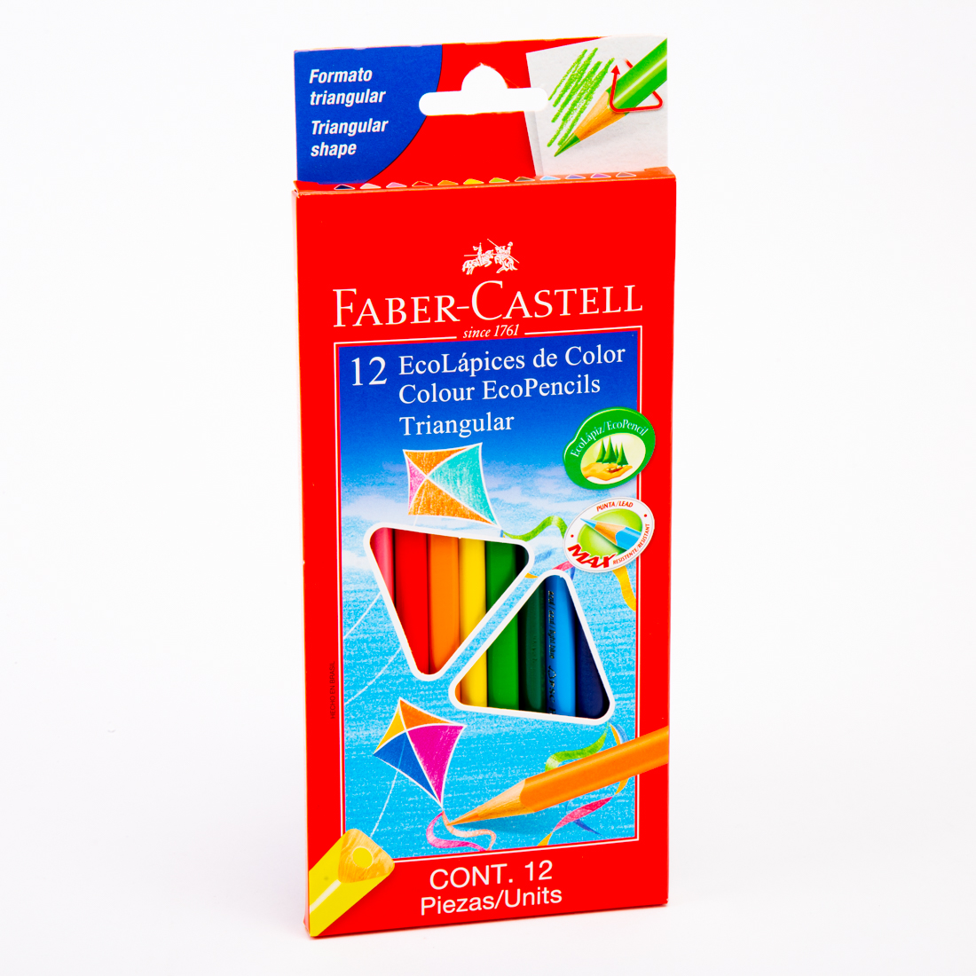 Lápiz color Faber Castell triangular largo 12und