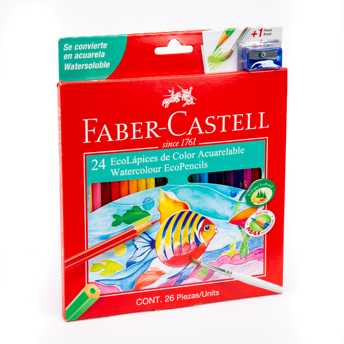 Eco Lápices color acuarelable Faber Castell hex 24und