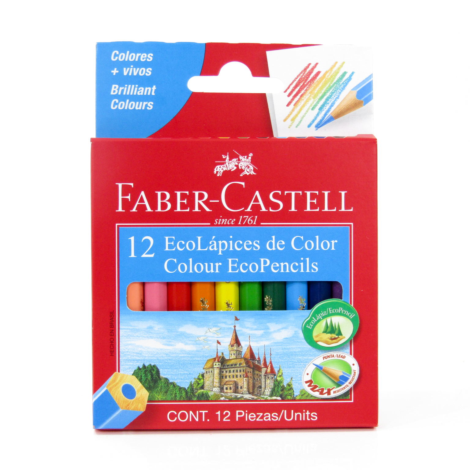 Lápiz color Faber Castell hexagonal corto 12und