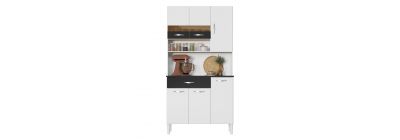 Mueble cocina multiuso 6puertas blanco y negro