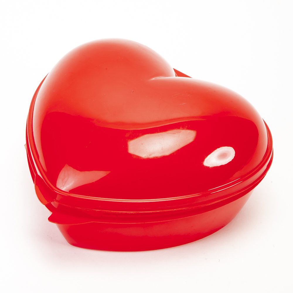 Recipiente plástico plasútil corazón 850ml rojo