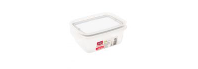 Recipiente plástico trava rectangular 550ml transparente