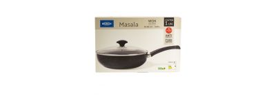 Wok aluminio brinox masala con tapa vidrio y mango 28cm 3,55l 