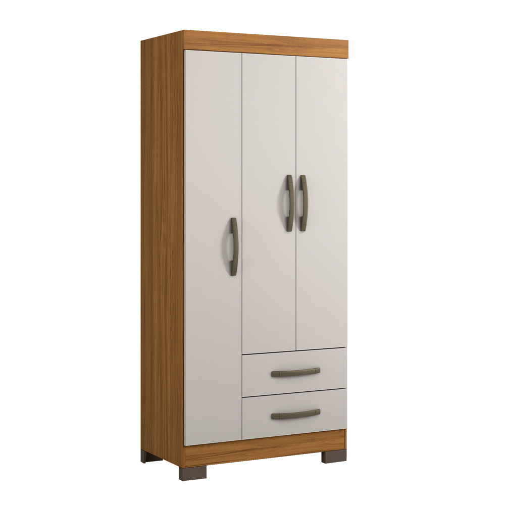 Ropero 3 puertas y 2 gavetas trend of white