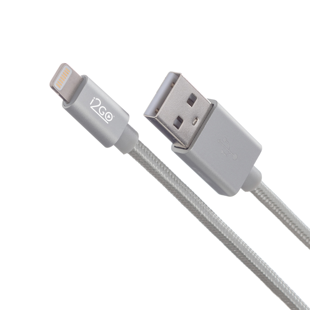 Cable i2go lightning 2.4a chipc89 2m gris