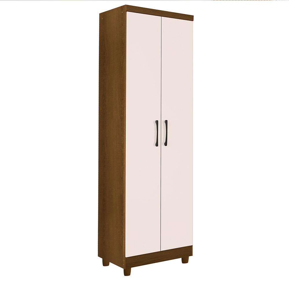 Mueble multiuso 2 puertas marrón y  blanco