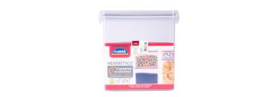 Recipiente rectangular trava 3l transparente