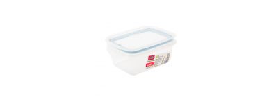 Recipiente plástico rectangular con trava 550ml transparente