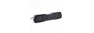 Barra sonido plástico gamer con luz led 2.0 12w negro