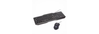 Teclado y mouse gamer gk700 2400 dpi con luz led 7 colores negro