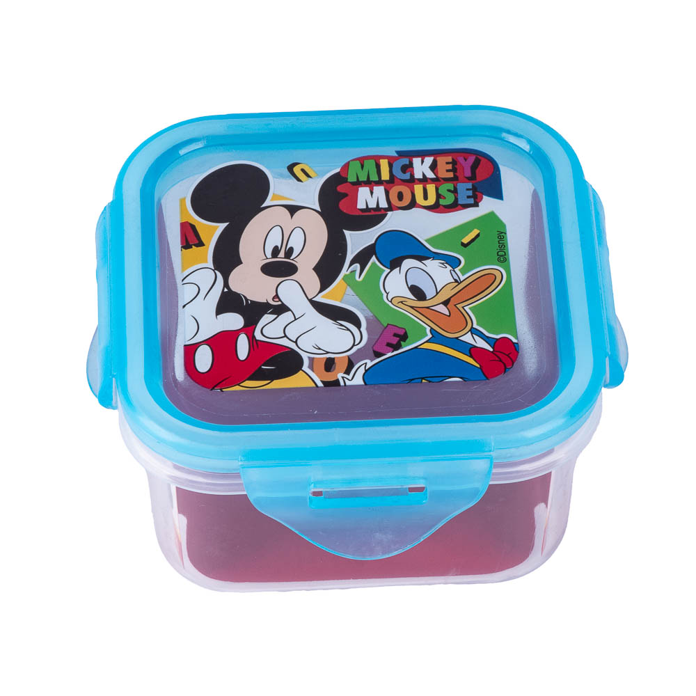 Recipiente cuadrado Mickey Mouse 290ml celeste