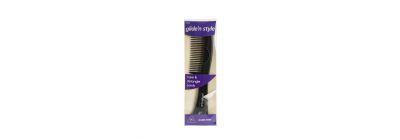 Peine plástico para cabello gliden style liso mano ionic negro