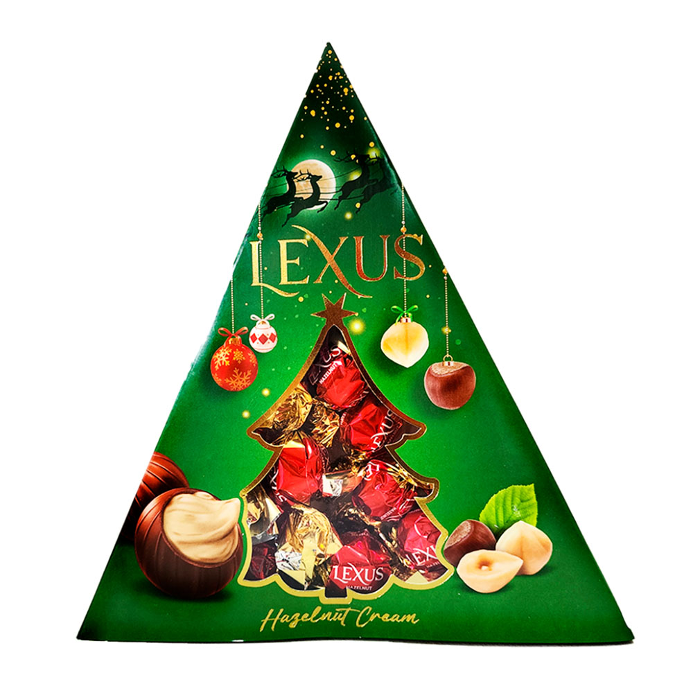 Estuche chocolate ANL triangulo navideño verde 1