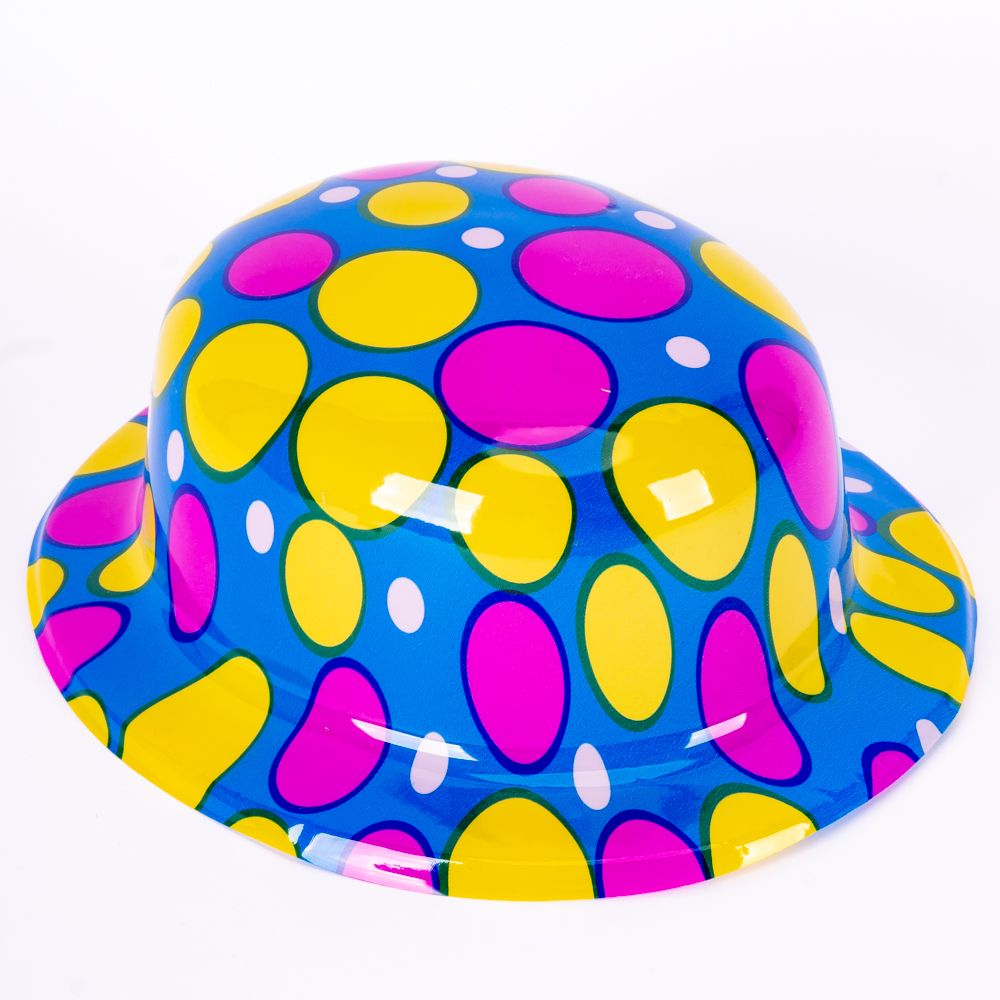 Sombrero plástico fiesta estampado surtido
