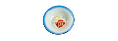 Plato hondo metálico con flor 9.5pulg blanco